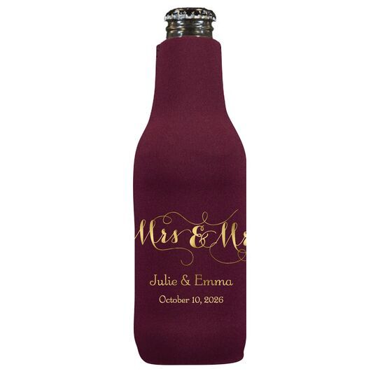 Scroll Mrs & Mrs Bottle Huggers